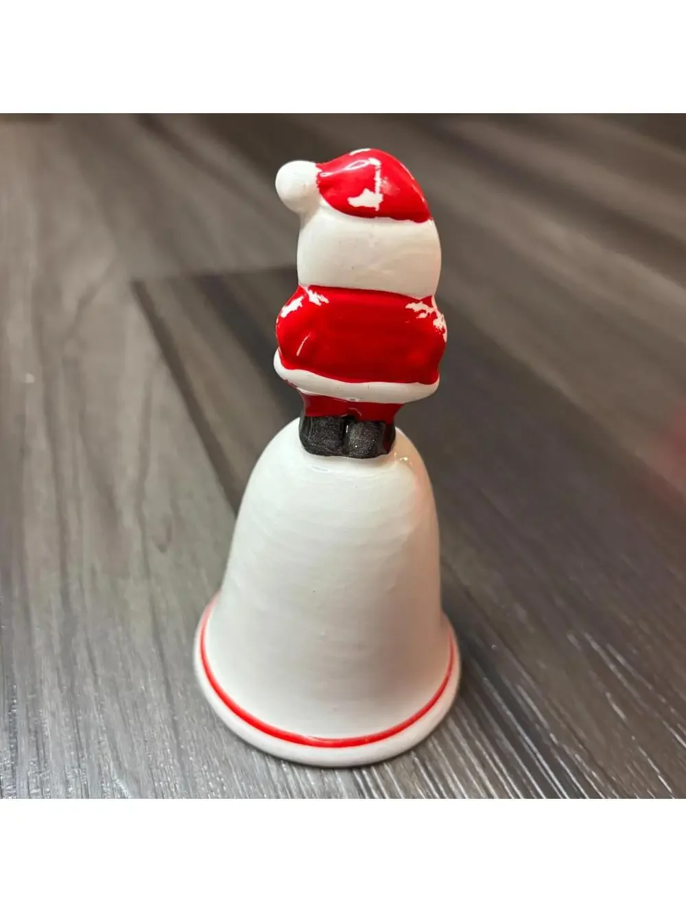 Vintage Holiday Boutique Christmas Ceramic Santa Bell 5